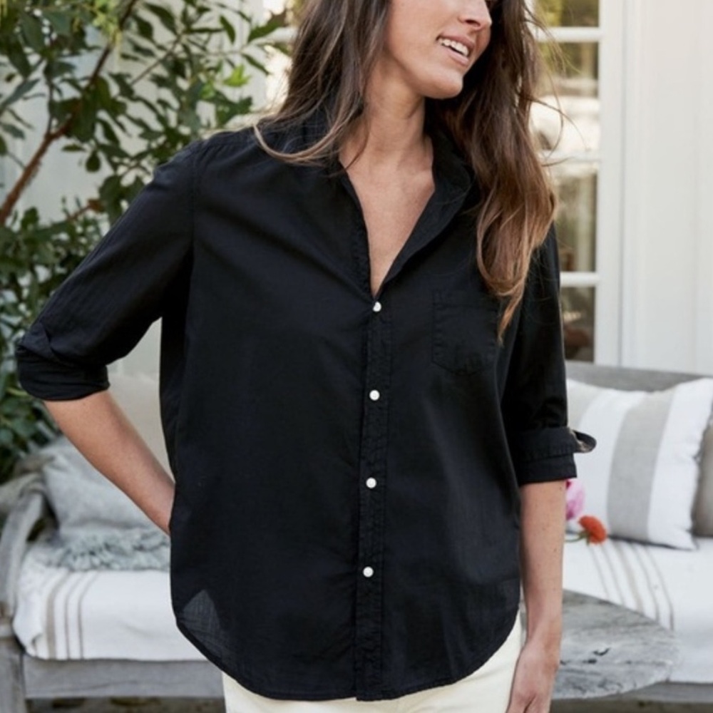 Frank & Eileen Eileen Button Down Featherweight Shirt in Black Size Medium